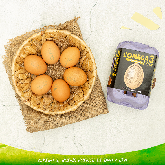 Huevo Omega 3 Plus color Grande - 6 Unidades